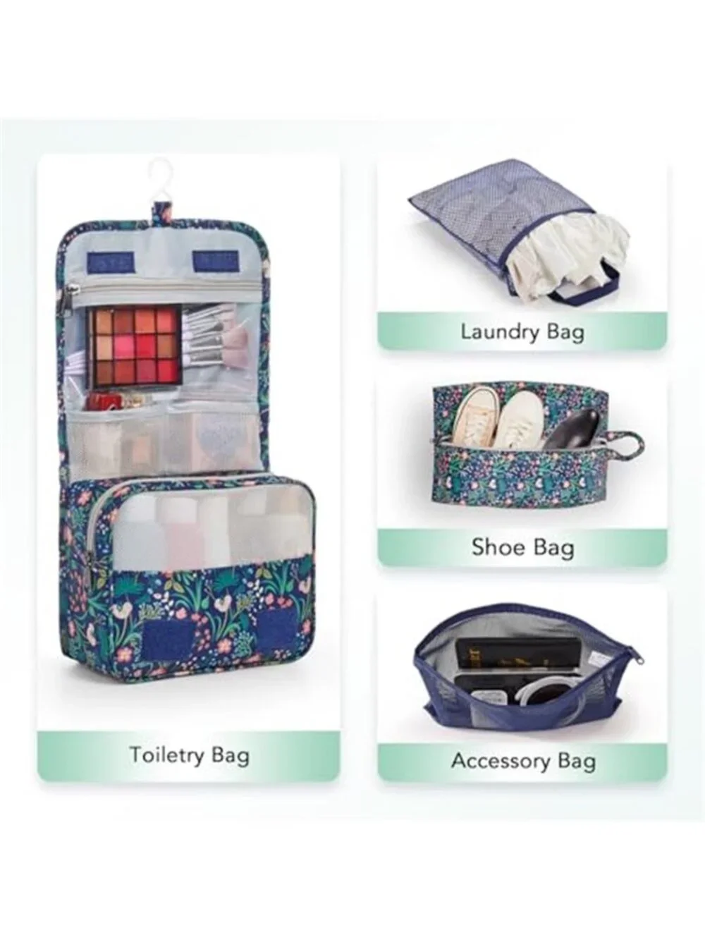Compression Packing Cubes 8 Piece Travel Organizer Set Luggage Storage Bags